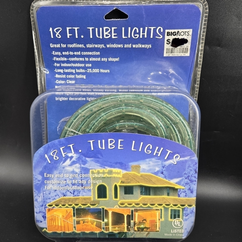 NEW Holiday Rope Lights CLEAR Tube Lights 18 Feet